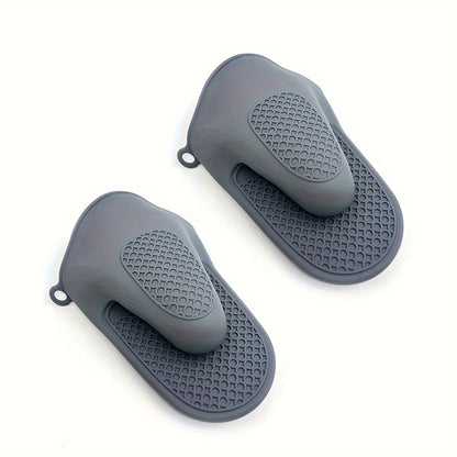 2pcs Silicone Oven Mitts - Heat Resistant BBQ Gloves for Cooking, Baking & Grilling, Non-Slip Grip with Honeycomb Pattern, Black, Red, Purple, Available in Packs of 2, Kitchen Safety Gloves | Textured Kitchenware