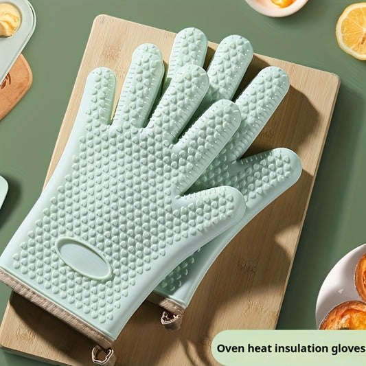 1 to 2 Pairs Of Thickened Heat-insulating And Heat-resistant Gloves, Kitchen Breathable Oven Gloves, And High-temperature Resistant Microwave Gloves for Baking, Suitable for Kitchen Cooking, Baking, Microwave And Barbecue Use