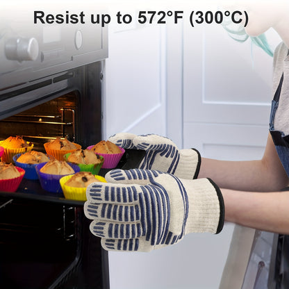 The Original Oven Gloves - Heat Resistant & Non-Slip Cooking Mitts for BBQ, Grilling, Baking, and Smoker Fireplace with Quilted Lining & Long Cuffs for Comfort & Protection, Heatresistant Mitts | Stylish Cooking Mitts | Quilted Lining Gloves