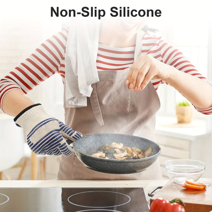 The Original Oven Gloves - Heat Resistant & Non-Slip Cooking Mitts for BBQ, Grilling, Baking, and Smoker Fireplace with Quilted Lining & Long Cuffs for Comfort & Protection, Heatresistant Mitts | Stylish Cooking Mitts | Quilted Lining Gloves