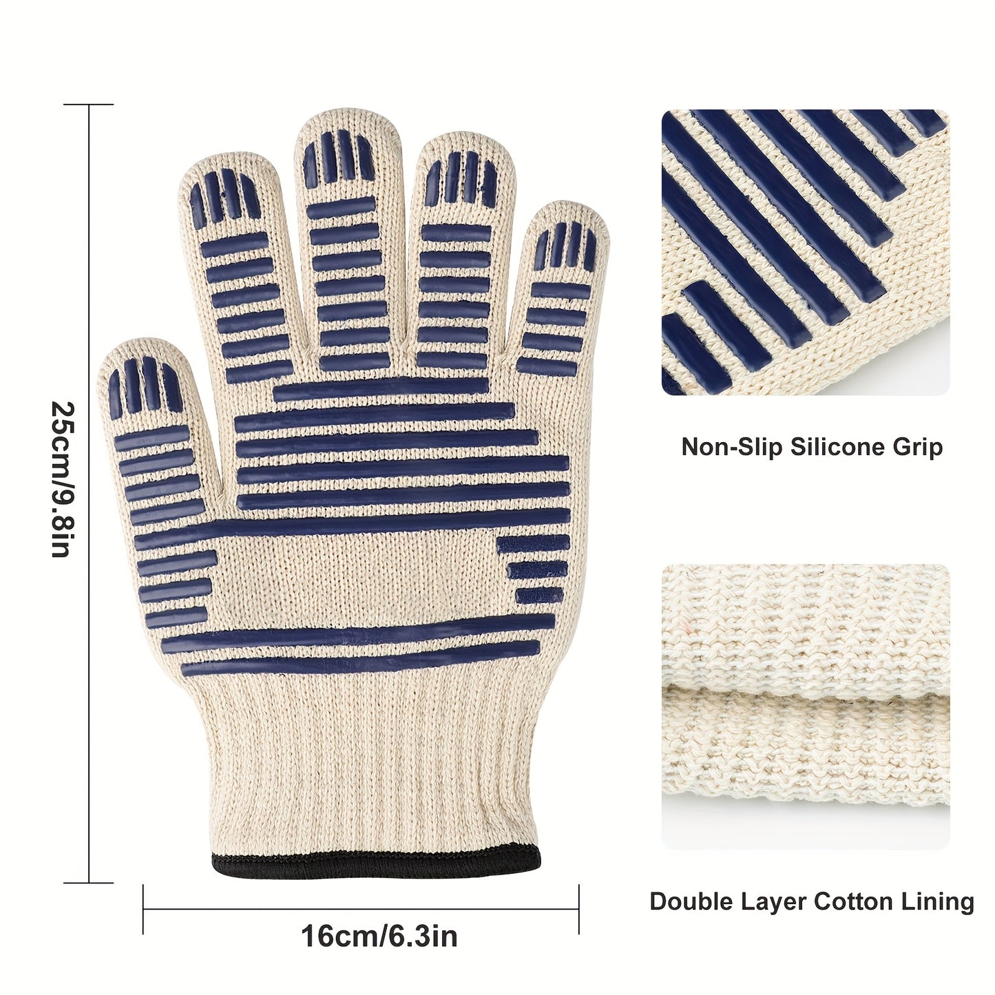 The Original Oven Gloves - Heat Resistant & Non-Slip Cooking Mitts for BBQ, Grilling, Baking, and Smoker Fireplace with Quilted Lining & Long Cuffs for Comfort & Protection, Heatresistant Mitts | Stylish Cooking Mitts | Quilted Lining Gloves
