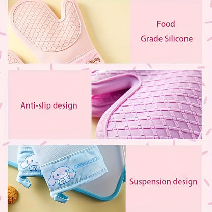 Sanrio 1 Pair High-Temperature Oven Insulating Gloves - Thickened, Heat-Resistant, Durable for Kitchen Baking