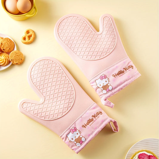 Sanrio 1 Pair High-Temperature Oven Insulating Gloves - Thickened, Heat-Resistant, Durable for Kitchen Baking