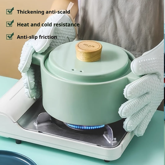 1 to 2 Pairs Of Thickened Heat-insulating And Heat-resistant Gloves, Kitchen Breathable Oven Gloves, And High-temperature Resistant Microwave Gloves for Baking, Suitable for Kitchen Cooking, Baking, Microwave And Barbecue Use