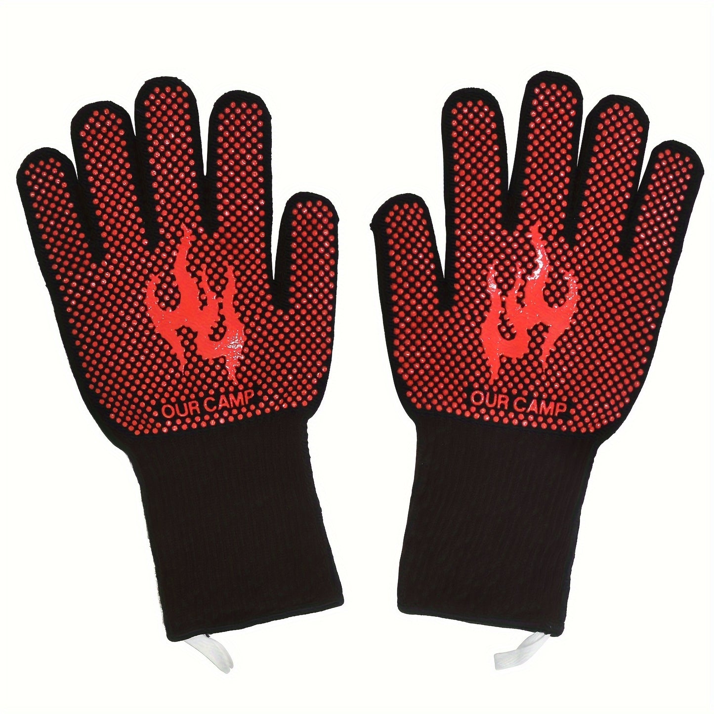 2pcs, High Temperature Heat Insulation Gloves, Heat Resistant Gloves, Non-slip Easy To Grab, Suitable For Barbecue, Outdoor, Baking, Cooking