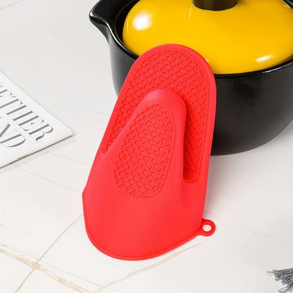 2pcs Silicone Oven Mitts - Heat Resistant BBQ Gloves for Cooking, Baking & Grilling, Non-Slip Grip with Honeycomb Pattern, Black, Red, Purple, Available in Packs of 2, Kitchen Safety Gloves | Textured Kitchenware