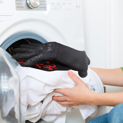 Extended BBQ Gloves, 1472°F Heat Resistant BBQ Gloves, 14 Inch Oven Cooking Gloves, Non-slip BBQ Gloves, BBQ, Smoking, Baking, Frying.