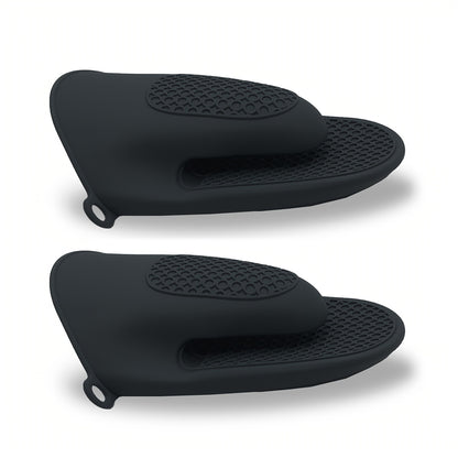 2pcs Silicone Oven Mitts - Heat Resistant BBQ Gloves for Cooking, Baking & Grilling, Non-Slip Grip with Honeycomb Pattern, Black, Red, Purple, Available in Packs of 2, Kitchen Safety Gloves | Textured Kitchenware