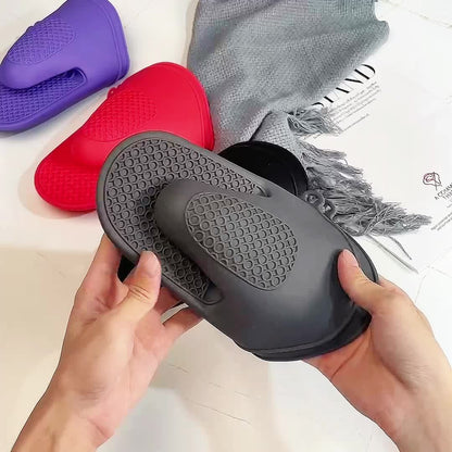 2pcs Silicone Oven Mitts - Heat Resistant BBQ Gloves for Cooking, Baking & Grilling, Non-Slip Grip with Honeycomb Pattern, Black, Red, Purple, Available in Packs of 2, Kitchen Safety Gloves | Textured Kitchenware