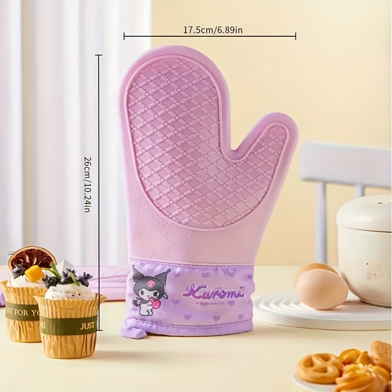 Sanrio 1 Pair High-Temperature Oven Insulating Gloves - Thickened, Heat-Resistant, Durable for Kitchen Baking