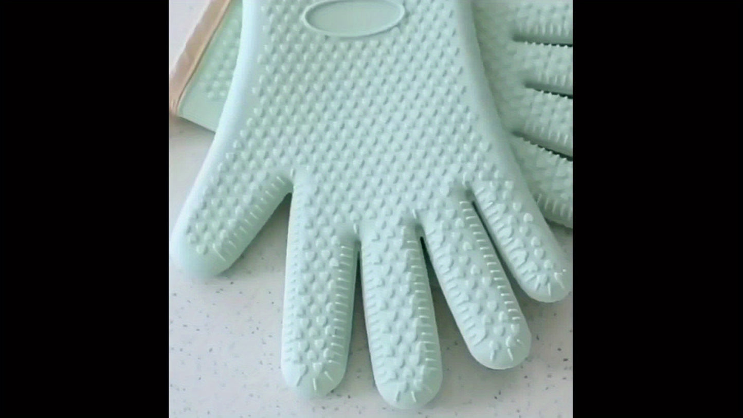 1 to 2 Pairs Of Thickened Heat-insulating And Heat-resistant Gloves, Kitchen Breathable Oven Gloves, And High-temperature Resistant Microwave Gloves for Baking, Suitable for Kitchen Cooking, Baking, Microwave And Barbecue Use