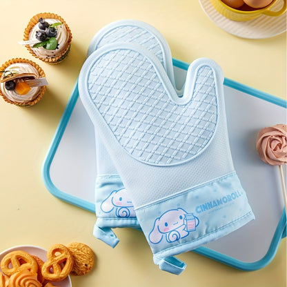 Sanrio 1 Pair High-Temperature Oven Insulating Gloves - Thickened, Heat-Resistant, Durable for Kitchen Baking