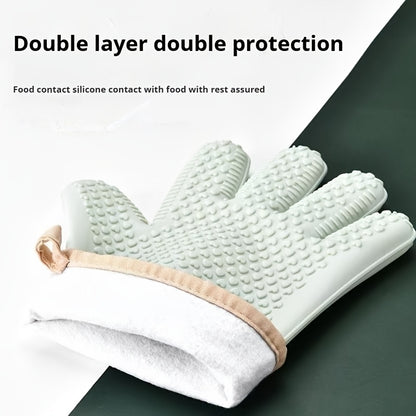 1 to 2 Pairs Of Thickened Heat-insulating And Heat-resistant Gloves, Kitchen Breathable Oven Gloves, And High-temperature Resistant Microwave Gloves for Baking, Suitable for Kitchen Cooking, Baking, Microwave And Barbecue Use